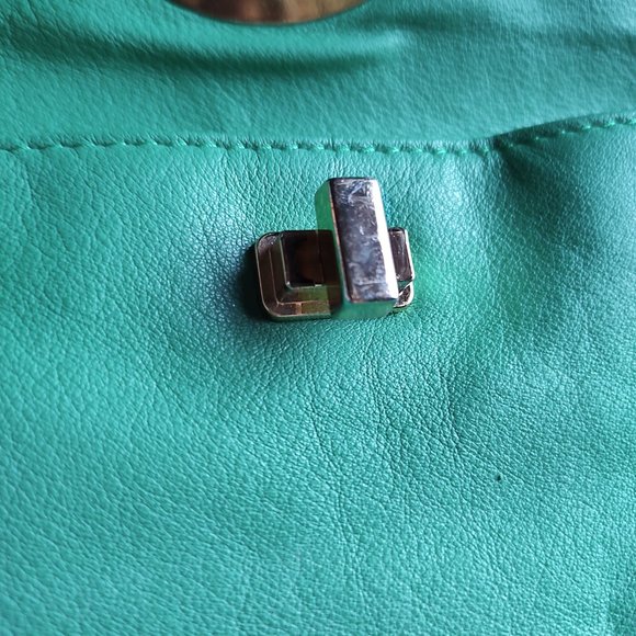 EMMA FOX fold over LG. Kelly Green Satchel Crossbody - Picture 5 of 12